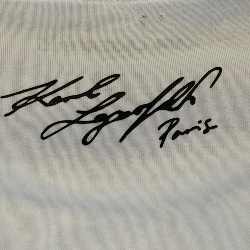 Karl Lagerfeld White C'est La Vie Tee - Picture 7 of 10